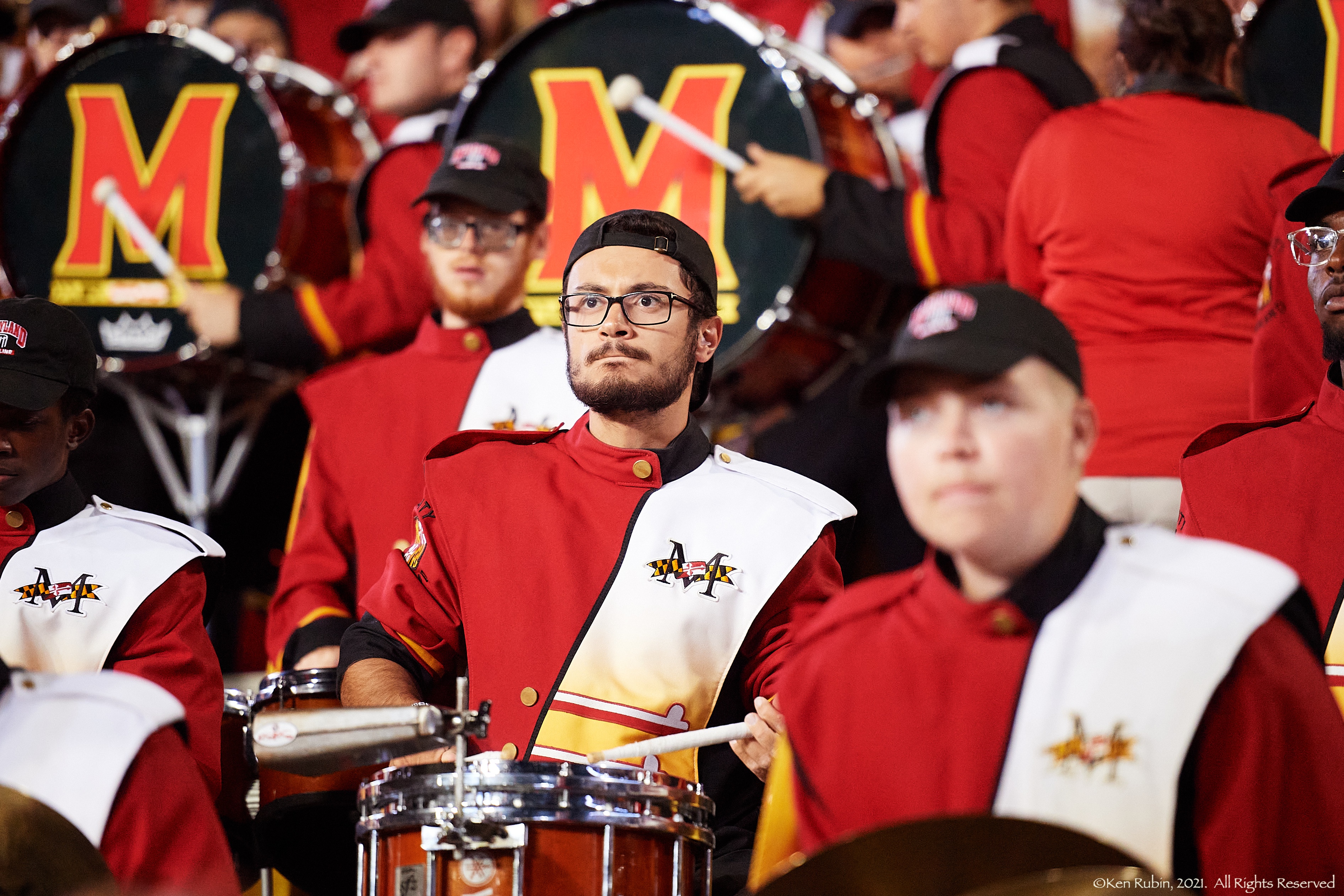 The drum line had a little surprise visit during the halftime show! Officer  Miller is a Muskego graduate and was on the drum line when he attended.  Looks, By Muskego-Norway Schools